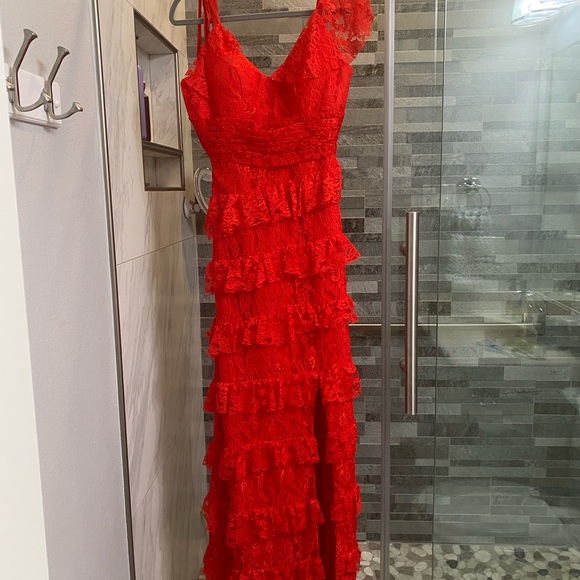 Kristin Ruffle Prom Dress - Picture 1 of 4